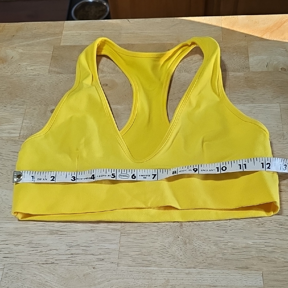Yellow Racerback Sports Bra with Wide Straps